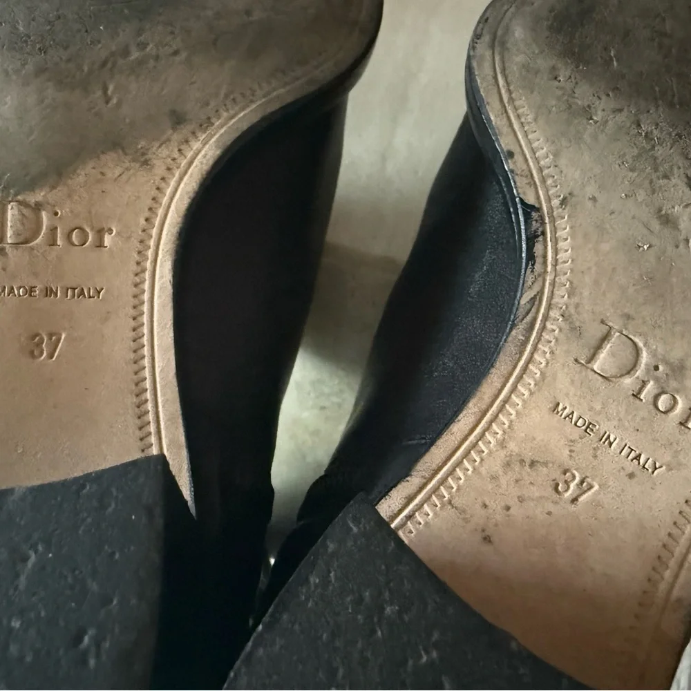 AUTHENTIC DIOR Black Leather Knee-High Boots - Picture 9 of 12